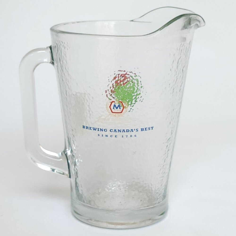 MOLSON CANADIAN BEER PITCHER LARGE GLASS PITCHER JOHN MOLSON BEEWING CANADA'S